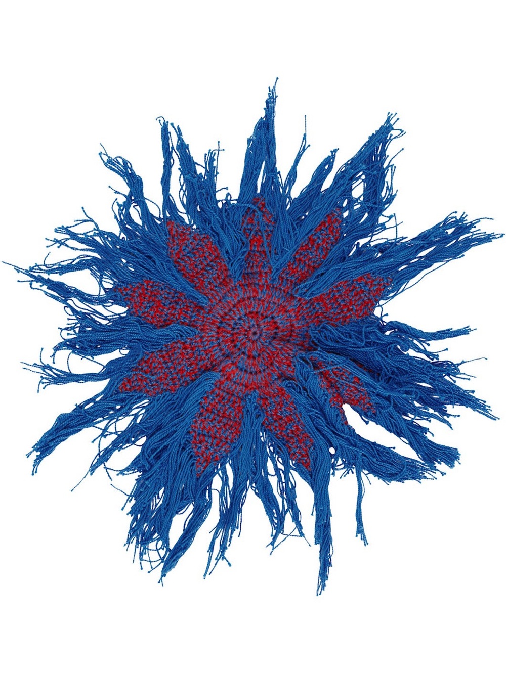 Edward Cumming Blue and Red Crying Flower Brooch